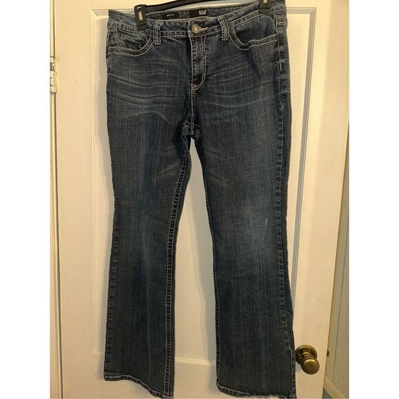 A.N.A. Bootcut Womens Jeans Size 14 Distressed Dark Wash Embroidered - Picture 1 of 6